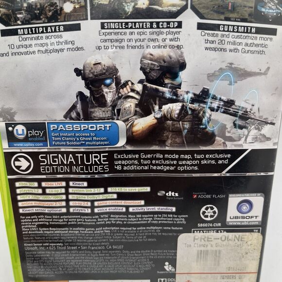 Xbox360 Tom Clancys Ghost Recon Future Soldier Signature Edition - Tested - Picture 4 of 6